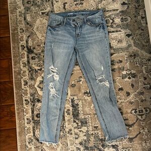 Old Navy Blue Boyfriend Jeans Distressed Casual